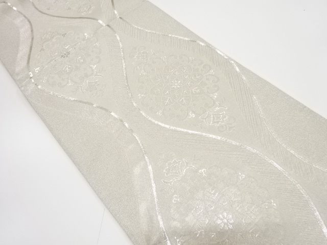 立涌に華紋織り出し　袋帯